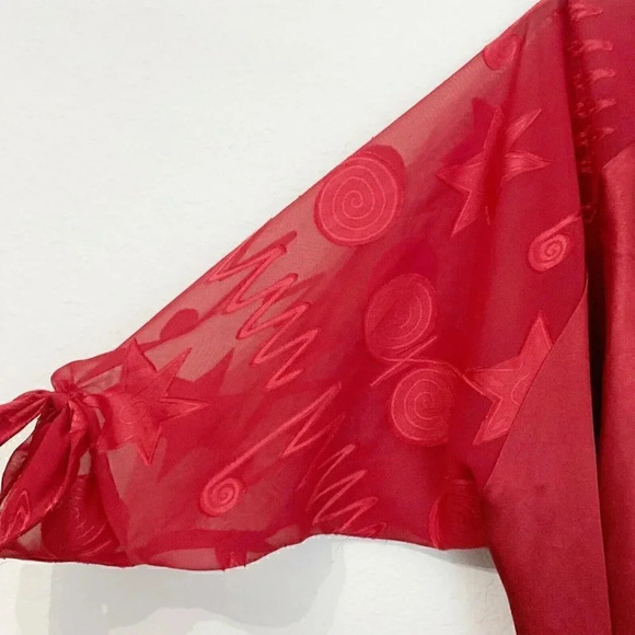 90s Victoria’s Secret Red Silky Kimono Robe Size Small - Picture 2 of 5